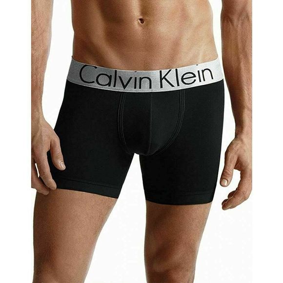 Calvin Klein U2719001 Men's Size Medium Black, Steel Microfiber Boxer Briefs - Picture 1 of 2